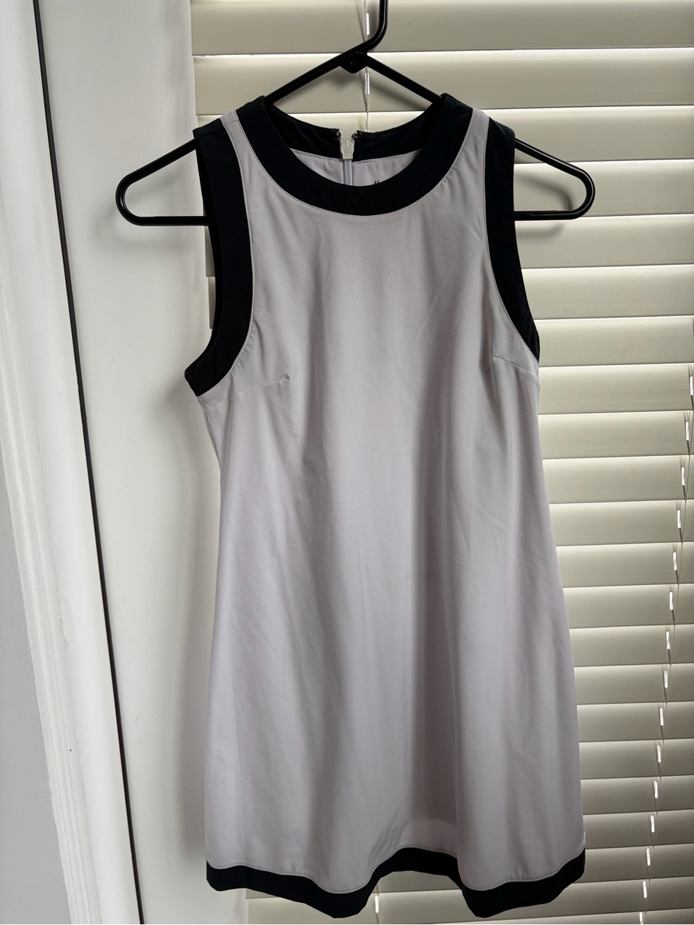 Abercrombie & Fitch Athletic White Sleeveless Shift Dress with Black Trim